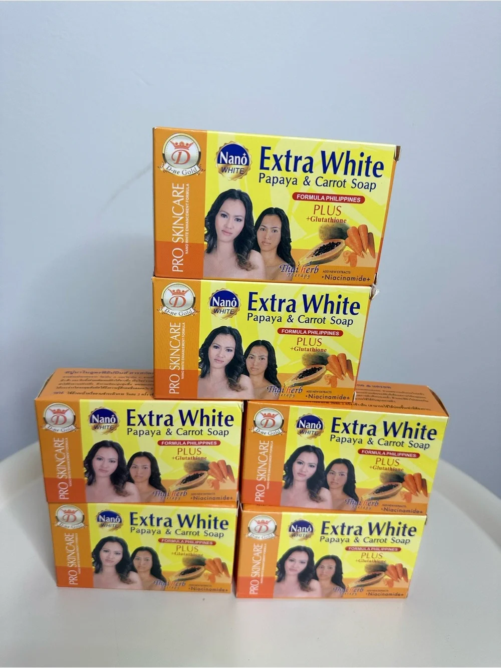 6 NANO Extra White Papaya & Carrot Soap - Orange ( 6 in a pack)